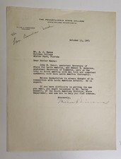 1953 Milton Eisenhower Signed Letter Pennsylvania State College/Rollins College picture