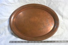 HEINRICHS Copper Tray Large Antique Joseph French Round Platter Charger Pure picture