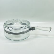 VINTAGE PYREX Flame Ware Sauce Pan 6213-B + Locking Lid 1.5 Quart Clear Glass picture