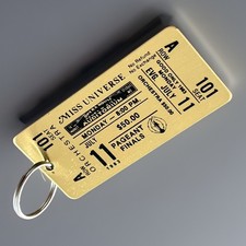 Vintage 1983 Miss Universe Pageant Finals Ticket Stub Orchestra Seat Keychain picture