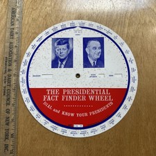 Vintage 1963 Presidential Fact Finder Wheel John F Kennedy LBJ picture