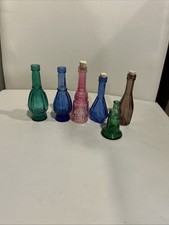 Vintage Collectible Mini Glass Bottles, Wheaton & Variety, 2-6' Tall LOT OF 6 picture