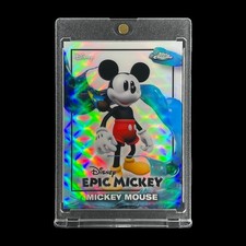 MICKEY MOUSE SILVER REFRACTOR HOLO CARD 2025 Topps Chrome Insert - Disney picture