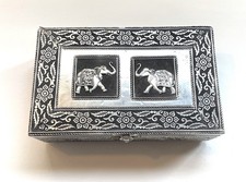 Vtg. Handcrafted Embossed Elephant Jewelry Box picture