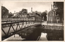 Uppsala Sweden Västgötaspången Bridge RPPC Real Photo Postcard c1920s Vintage picture