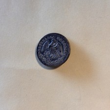 1859 Dated Mexico Military Button Dug First Republic, 2 Reales Module picture