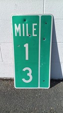 Vintage Retired Mile Marker 13 Route Number Highway Road Sigh 27