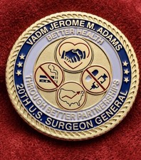 Rare Authentic President Trump 45 US Surgeon General Jerome Adams Challenge Coin picture