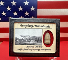 Dropped Civil War Bullet from Gettysburg in Matted Display Case with COA picture