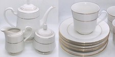 Royal Majestic D’OR China 8404 Classic White Gold Trim Coffee/Tea Pot Service 7 picture