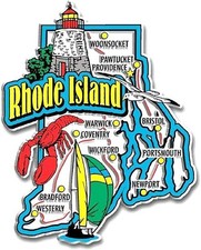 Rhode Island Jumbo State Map Fridge Magnet picture