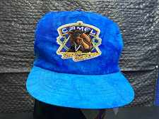 VTG 90’s Deadstock Camel Smooth Character Tie Dye Nylon Blue Snapback Hat Cap    picture