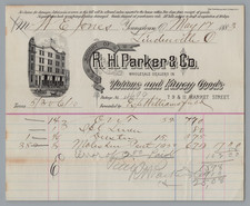 1883 Illustrated Billhead R.H. Parker & Co. Youngstown, Ohio - Fancy Goods picture