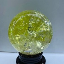 10.6LB Top Natural Citrine Quartz Sphere Rainbow Crystal Ball energy Reiki Gem picture