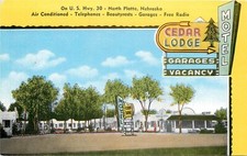 Postcard 1940s Nebraska North Platte Cedar Lodge Motel Kropp occupation NE24-229 picture