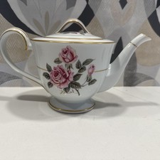 VTG 1950s Noritake 5234 Lindrose Teapot Japan Pink Roses Gold Trim Gorgeous picture
