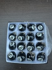 16 pc Pool 8 Ball Billiards Charm Keychain Pendant Cool Player Gift Lot picture