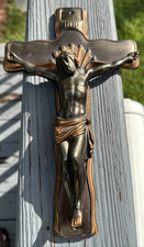 Vintage BCH Mfg Co Bridgeport No 18 Crucifix Art Deco Coffin Cross 2lbs picture