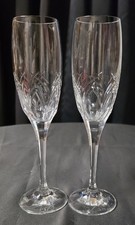 Vintage Towle Crytal TOC4 Champagne Flutes Cut Arch Austria Signed Lot of 2 picture