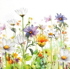 (2) Two Paper Lunch Napkins for Decoupage/Mixed Media - Beautiful Flower Meadow picture