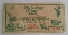 Okefenokee Swamp Park Waycross Georgia Vintage Admission Ticket picture