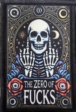 The Zero of F_cks Funny Tarot Card Morale Patch Tactical Military Airsoft patch picture