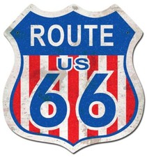 ROUTE 66 RED WHITE BLUE SHIELD 15