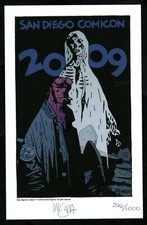 Hellboy Mike Mignola SIGNED AUTOGRAPHED 2009 SDCC Print LE 1000 5x8 Comic Con picture