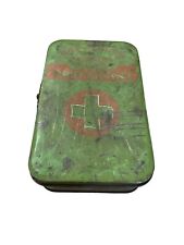 Vintage Boy Scouts First Aid Kit Tin Litho Case Belt Kit Empty picture