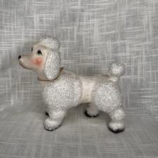 Vintage White Poodle Salt/Sugar Textured Figurine Dog picture