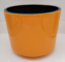 MCM GAINEY CERAMICS Orange Pumpkin Pie Glossy AC-11 PLANTER POT Vintage 60's USA picture