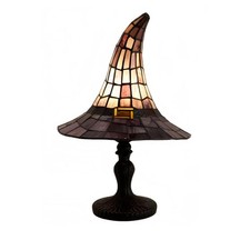 Stained Glass Witch Hat Lamp Retro Resin Table Light for Home Decor picture