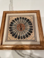 Native American Sand Painting, Sun Symbol, Made with Natural Pigments signed 9.5 picture