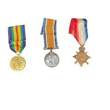 WW1 British Medal Trio 1914-15 Star War Victory 3301 R.D. Schmieder London Regt picture