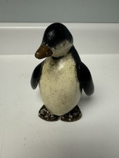 Antique Early 1900's Hand Carved & Painted Wood Folk Art Penguin Figurine picture