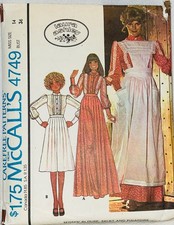 Rare McCall's 4749 Sz 14 Laura Ashley Blouse Skirt Pinafore Vntg 1975 New Uncut picture