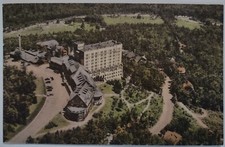 Vintage Pocono Manor Inn Pennsylvania Postcard Aerial View Hand Colored PA picture