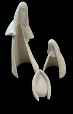VTG White Porcelain Nativity Modern Holy Family “Divine” Christmas Kim Lawrence picture