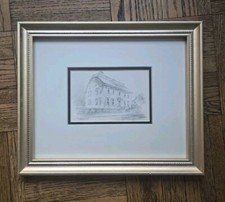 Vintage Jas F Murray Sketch The Hunter House Newport, RI Framed Postcard picture