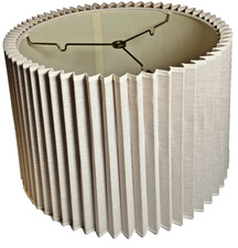 Vintage 1960s 70s Large Pleated Linen Lampshade 19.5