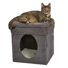 MidWest Homes for Pets Cat Cube B137-GY 15.5x15.5x16.6 in Foldable Hideout Gray picture