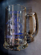 Vintage 1980's Bemidji Minnesota Lumberjacks Highschool Mascot Clear Glass Mug picture