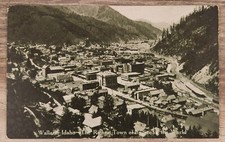 Wallace Idaho ID Mining Aerial view Rich Little Town Postcard picture