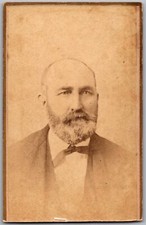 ANTIQUE CIRCA 1870S CDV CHARLES THIEL BEARDED MAN IN SUIT PEORIA ILLINOIS picture