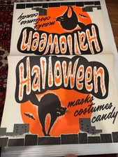 Vintage 1960's Black Cat HALLOWEEN Special Paper Store Display picture