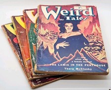 Weird Tales Lot of 4 British Editon 1950 1951 1952 Bloch MacCreagh Quinn picture