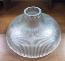 Vintage Holophane Glass Lamp Shade Globe Ribbed Industrial 12