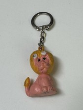 Vintage Key Chain - Pink Lion - Rubber - Made In Hong Kong picture