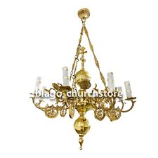 Brass Chandelier 1-tier for 9 Candles Church Luster 43.30