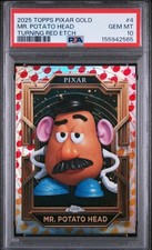 2025 MR. POTATO HEAD PSA 10 DISNEY TOPPS PIXAR GOLD TURNING RED ETCH HEAD #d /99 picture